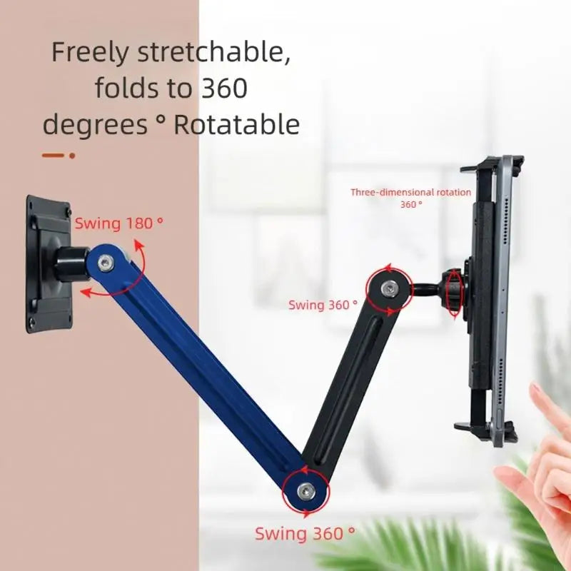 360 Rotating Phone Tablet Stand With Adjustable Tension Foldable Wall Mount Vertical Horizontal Install for Home Office K1KF Quake