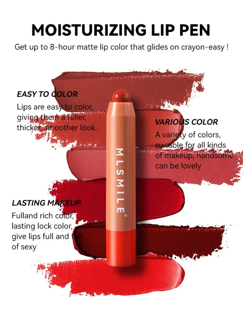 6 Colors Lipstick Pen Waterproof Long-Lasting Natural Shine Moisturizing Non-stick Perfect Sexy Lip Gloss Women Makeup Quake