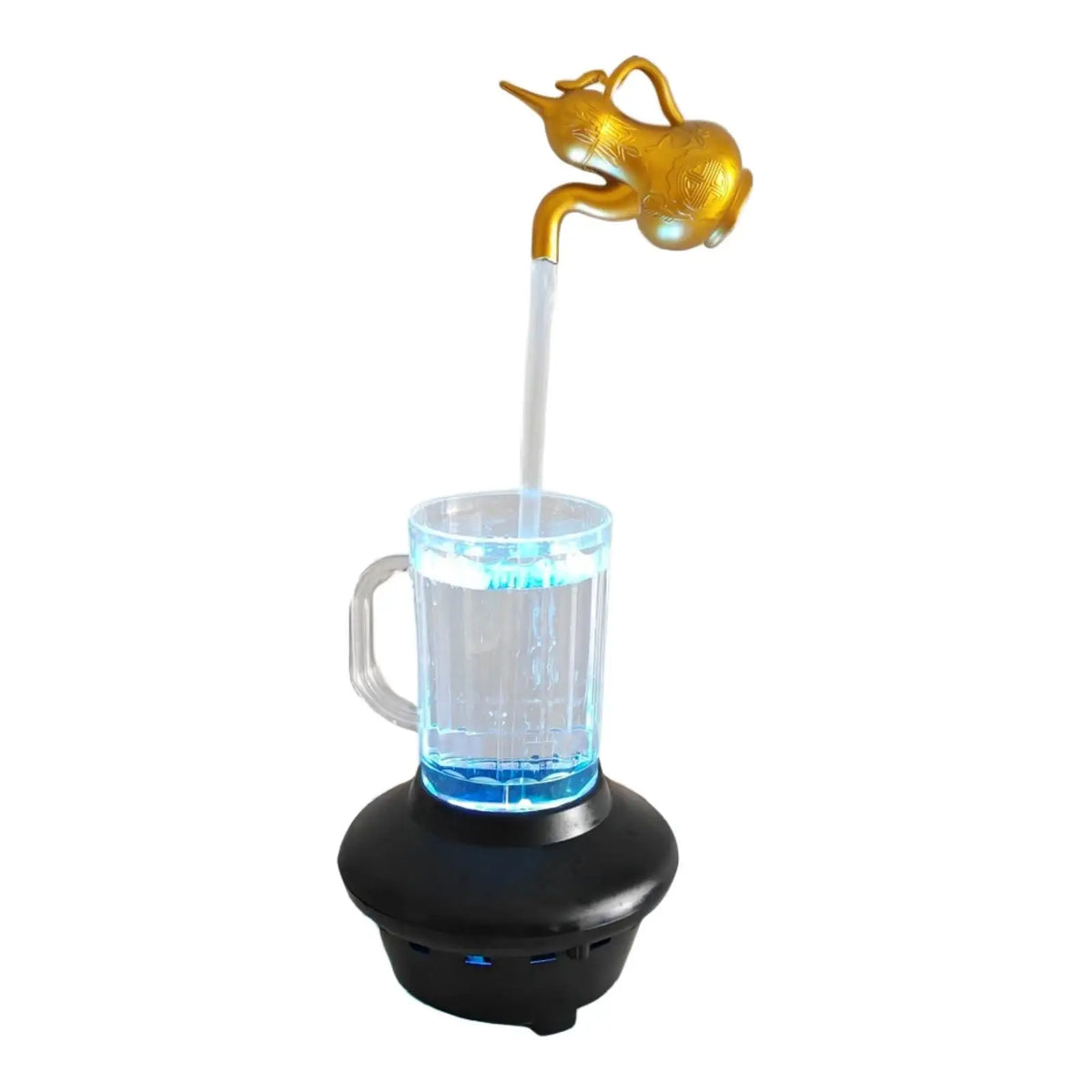Tabletop Waterflow Decoration Waterfall Ornament Art Crafts with Colorful Light Quake Gourd Type