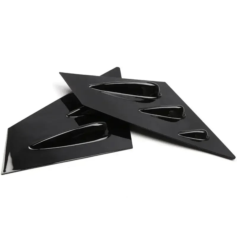For Subaru WRX STI 2015-2018 Car Front Triangle Window Louver Side Shutter Blind Shades Cover Trim Sticker Vent Carbon Black Quake Gloss Black
