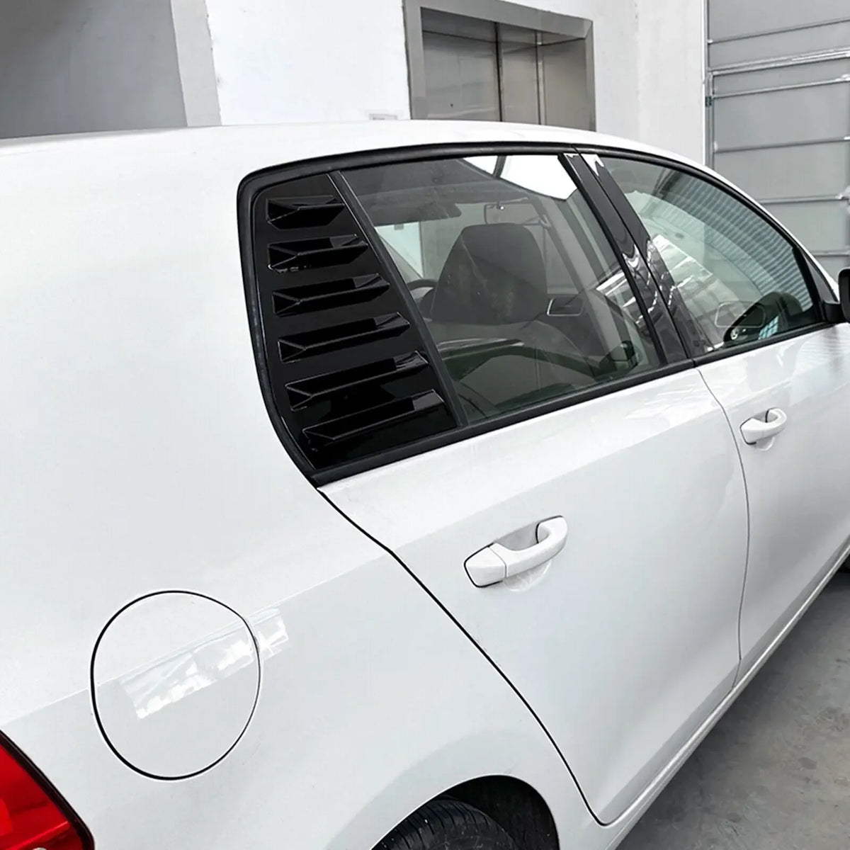 For VW Golf 6 MK6 2008-2012 Car Rear Louver Window Side Shutter Cover Trim Sticker Vent Scoop ABS Carbon Fiber Black Accessories Quake