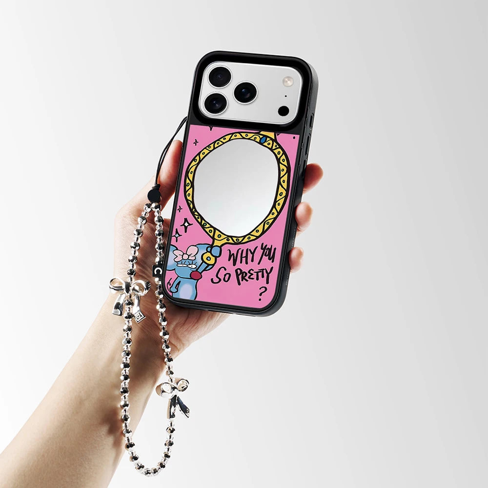 6090739 Mirror Surface Magnetic Phone Case Cover for IPhone 13 14 15 16 17 18 Pro Max Case Quake