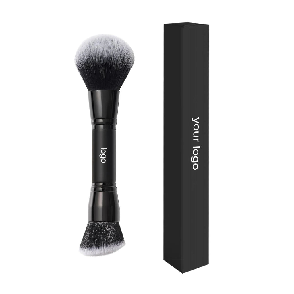 Single Makeup Brushes Private Label Popular Round Angled Foundation Makeup Blending Brush With Packing Wholesale 10pcs/lot Quake black