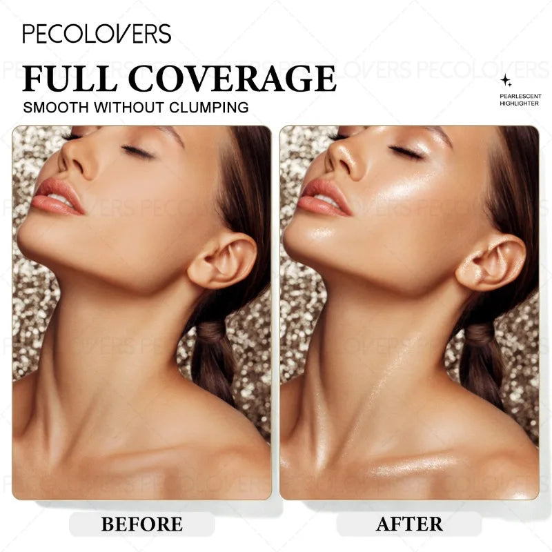 1PC Face Highlight Palette, White Silver and Champagne, Brightening Face Highlight, Waterproof, Facial Cosmetics Quake