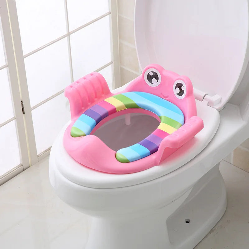 Baby cartoon cute toilet Child Potty Toilet Trainer Seat Step Stool Ladder Adjustable Training Chair comfortable seat for childr Quake