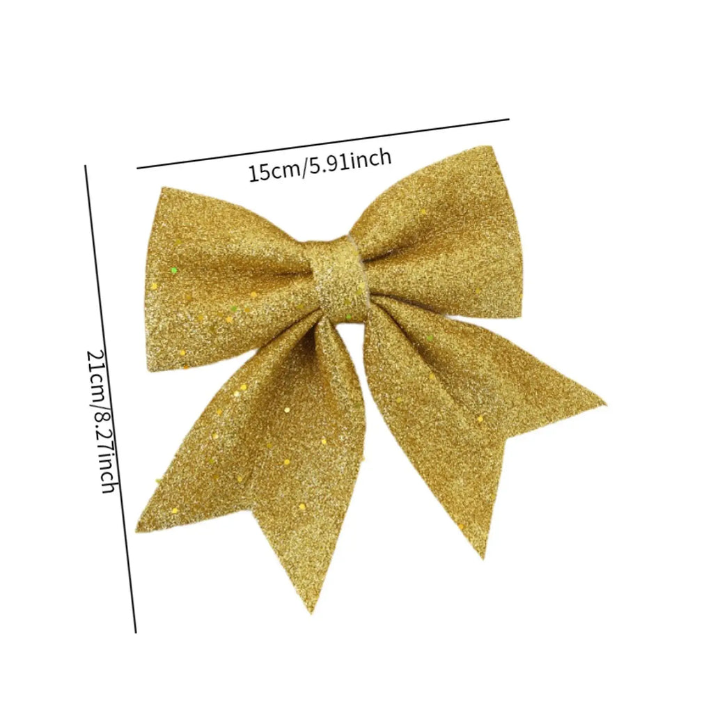 Christmas Bow Decoration Party Supplies Elegant Xmas Tree Topper Bowknot Ornament for Christmas Trees Present Wreaths Garlands Quake