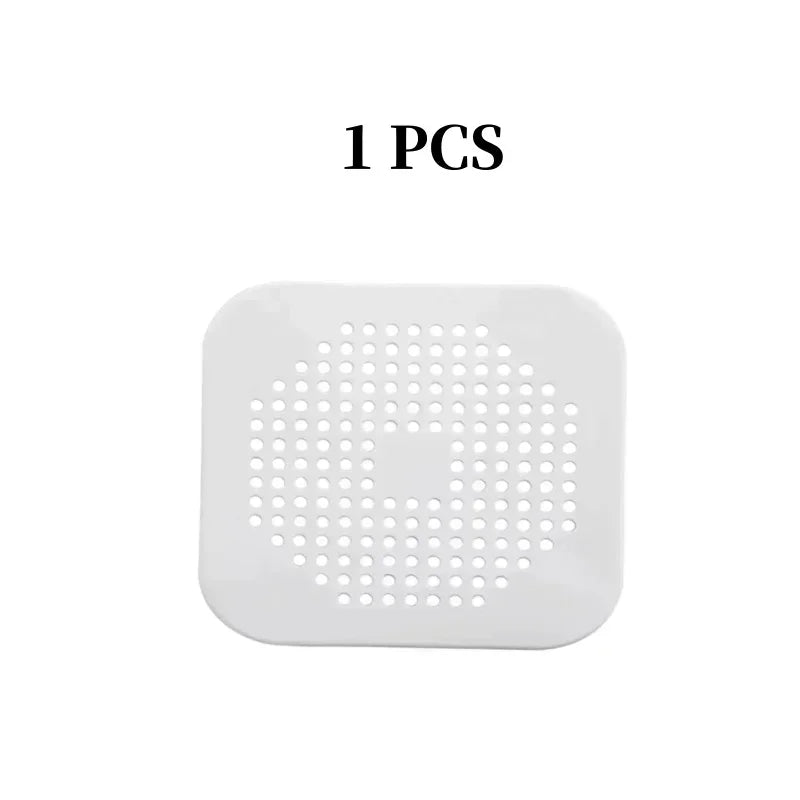 bathrooms and showers to prevent sinks from clogging the drain, kitchens drain for drains, Square silicone absorbent Quake M178 white 1pca