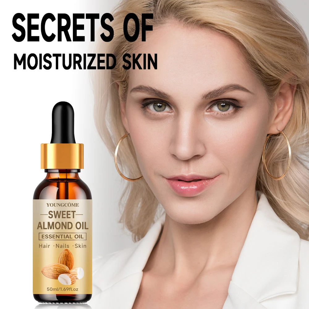 Pure natural sweet almond oil essential oil, hair moisturizer, suitable for hair, face and body,suitable for all hair types Quake