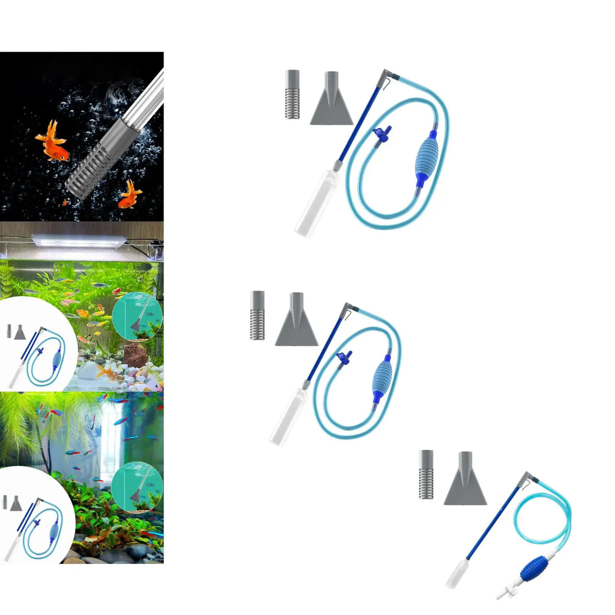 Fish Tank Water Changer Adjustable Flow Aquarium Cleaning Pump Vacuum Gravel Cleaner for Freshwater and Marine Quake