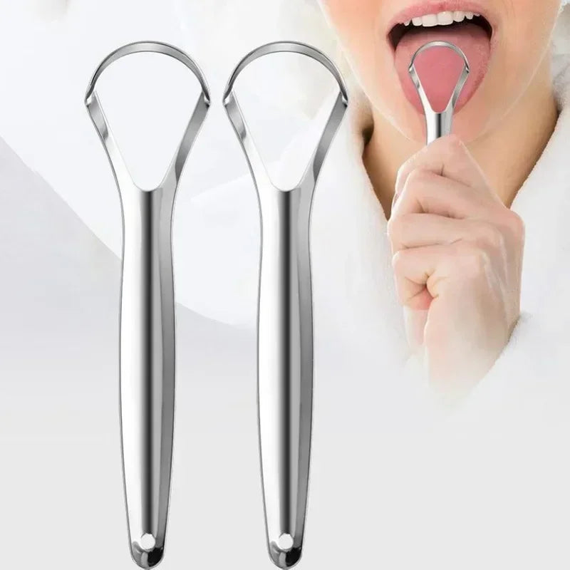 vvocci Reusable Stainless Steel Tongue Scraper – 1 Pack Oral Hygiene Tool for Fresh Breath & Coated Tongue Cleaning Quake
