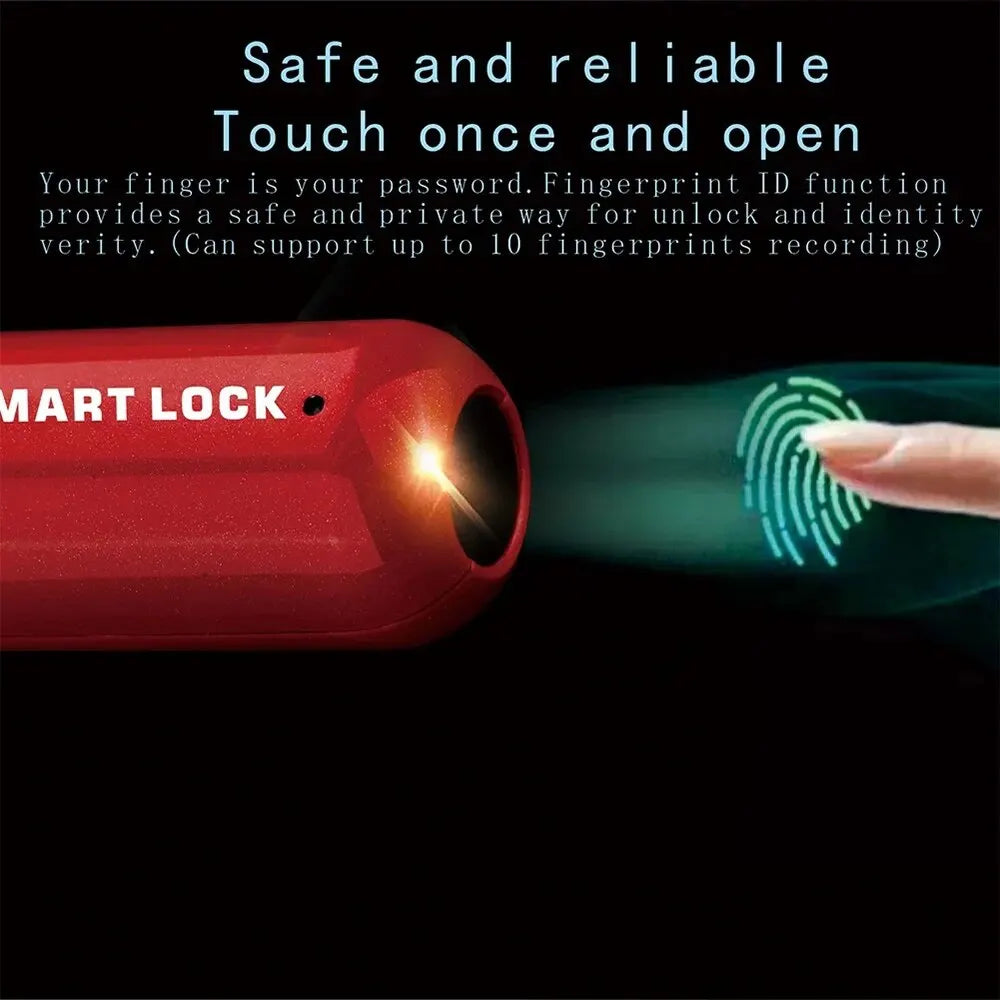 Mini Fingerprint Padlock USB Keyless Luggage Lock Electronic Lock Smart Biometric Fingerprint Door Lock Quick Unlock For Travel Quake