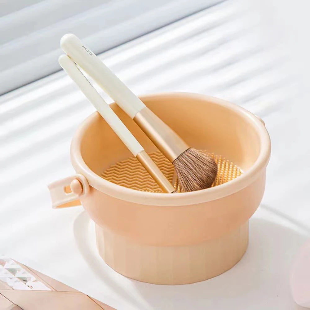 Makeup Brush Cleaning Bowl Beauty Egg Cleaning Tool Storage Set Brush Powder Puff Dry Cleaning Silicone Drying Shelf Quake