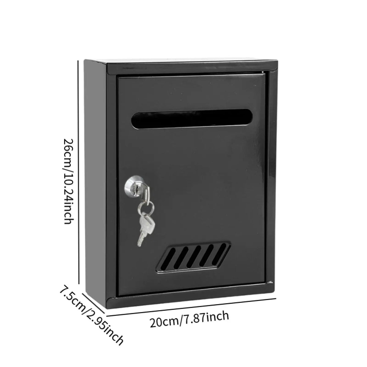 Wall Mounted Mailbox Windproof with 2 Keys Letterbox Decorative Locking Mail Box for Home Decoration Gate House External Office Quake