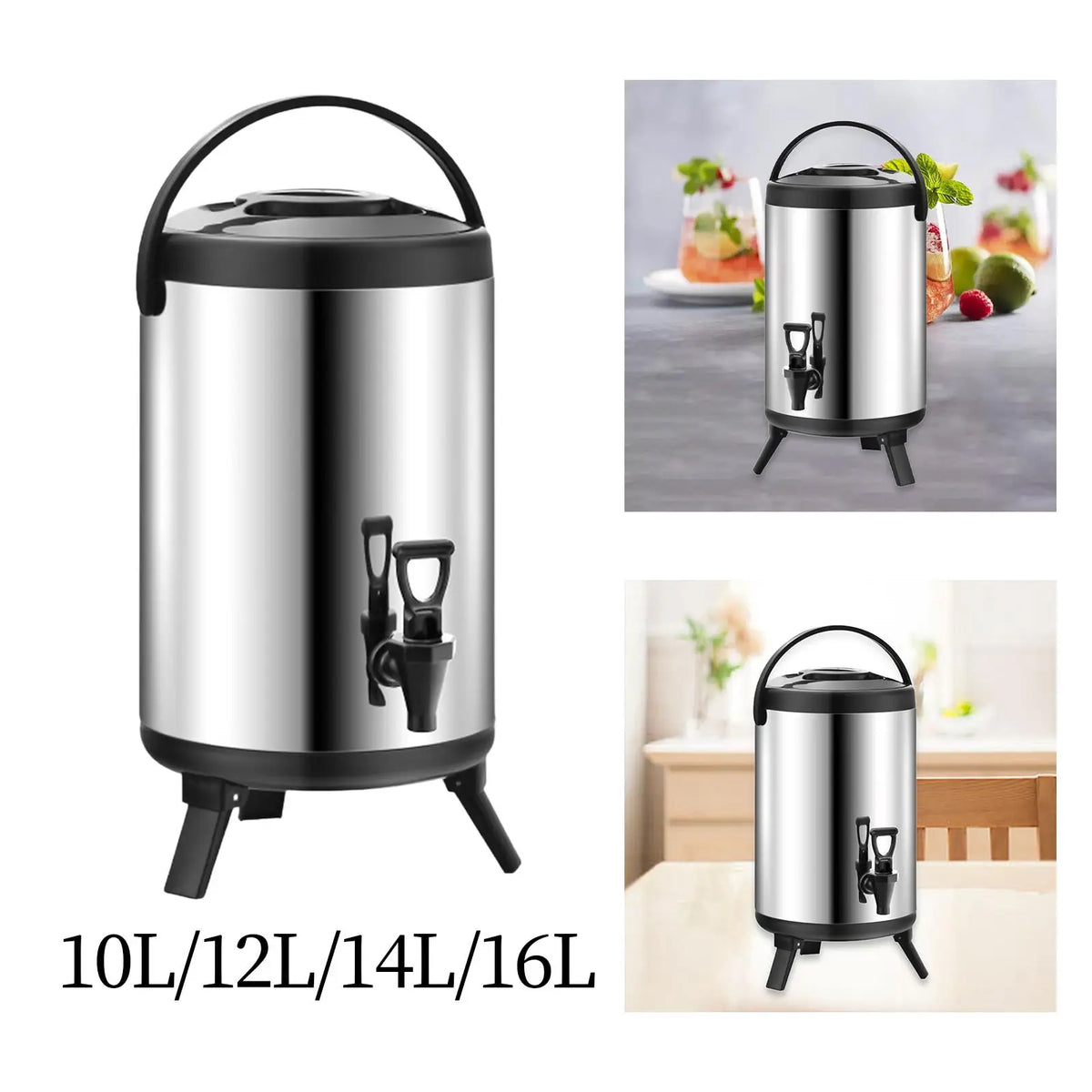 Insulated Barrel Milk Tea Bucket Large Capacity Commercial Double Walled Quake