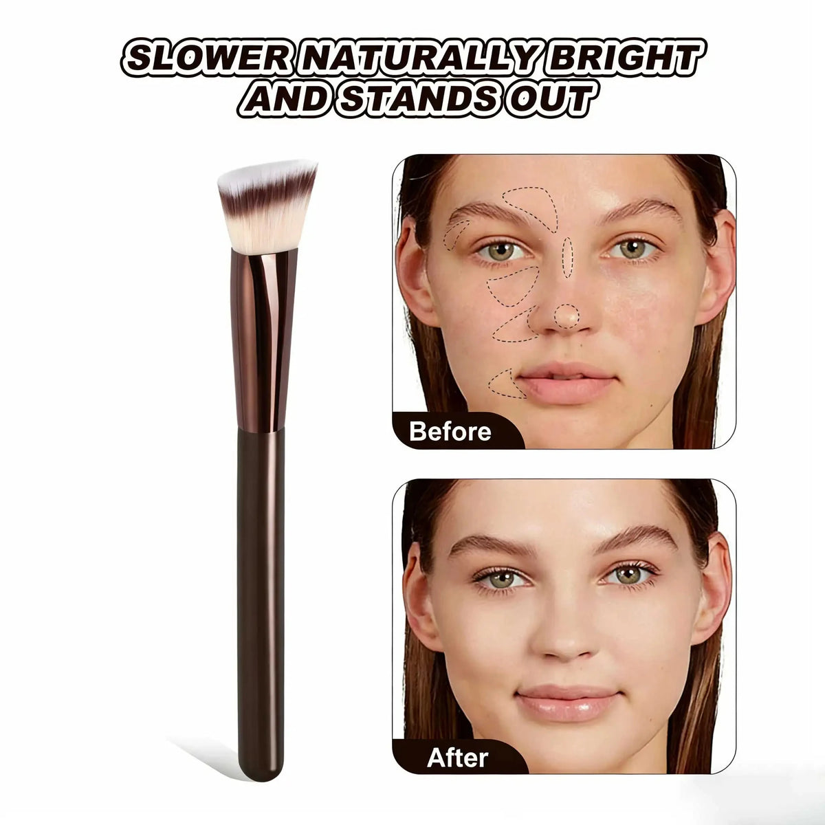 Professional Double Ended Makeup Brush Set Foundation Powder Blush Sculpting Brush With Triangle Powder Puff Beauty Sponge Cosme Quake