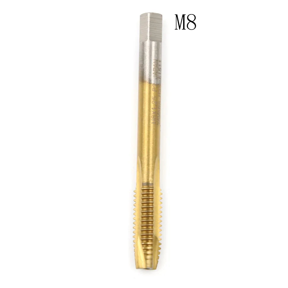 1Pcs M2/M2.5/M3/M3.5/M4/M5/M6/M8 HSS Metric Straight Flute Thread Screw Tap Plug Tap Quake Style8
