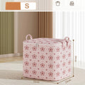 With Handle Clothes Storage Bins Foldable Large Capacity Quilt Storage Bag Clothes Organizer Cherry Blossom Quake 1pc S-35x25x20CM