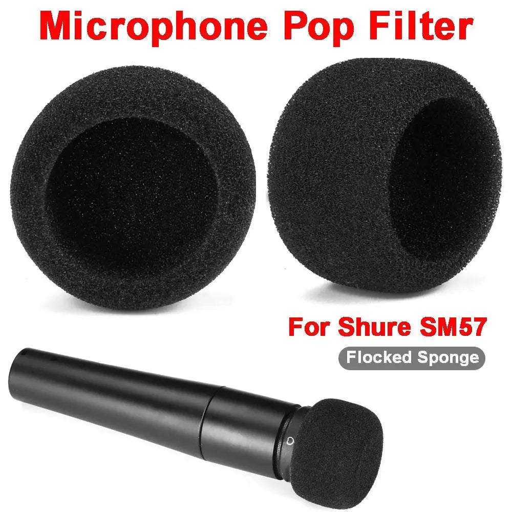 Replacement Mic Windscreen Cover Flocked Sponge Foam Windproof Microphone Cover Noise Reduction Sponge for Shure SM57 Quake