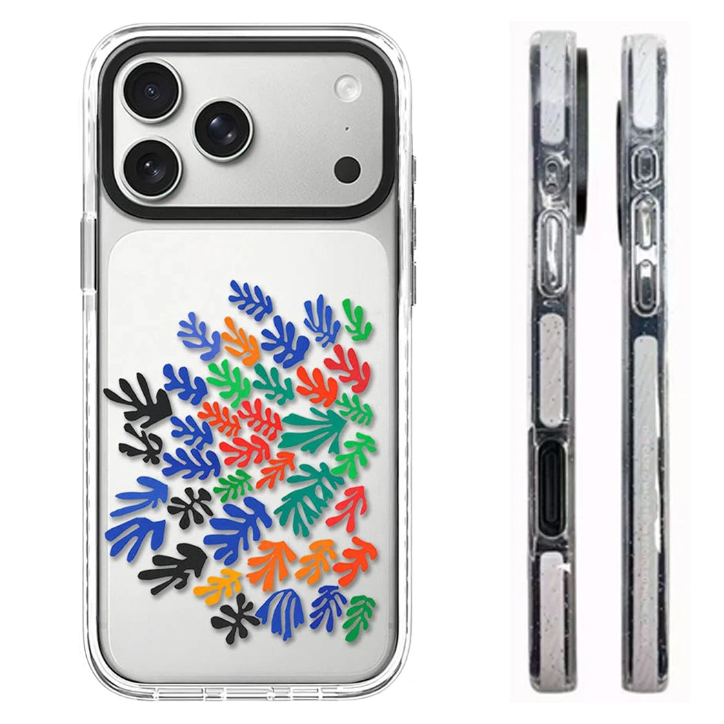 608246 White Border Magnetic Phone Case Cover for IPhone 14 15 16 17 18 Pro Max Case Quake white (MagSafe) iPhone17 Pro Max