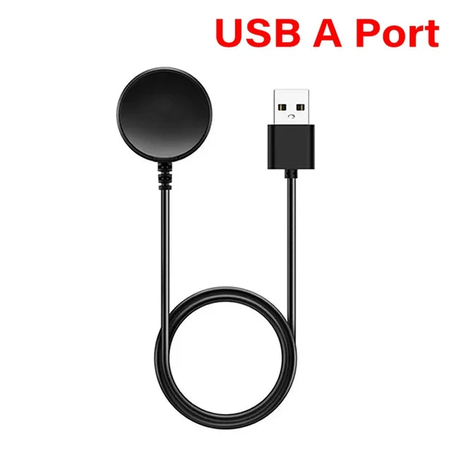 Portable Magnetic Watch Wireless Charger USB Cable Fast Charging Dock Station For Samsung Galaxy Watch 8 7 6 5pro 5 4 3 Active 2 Quake USB A Input