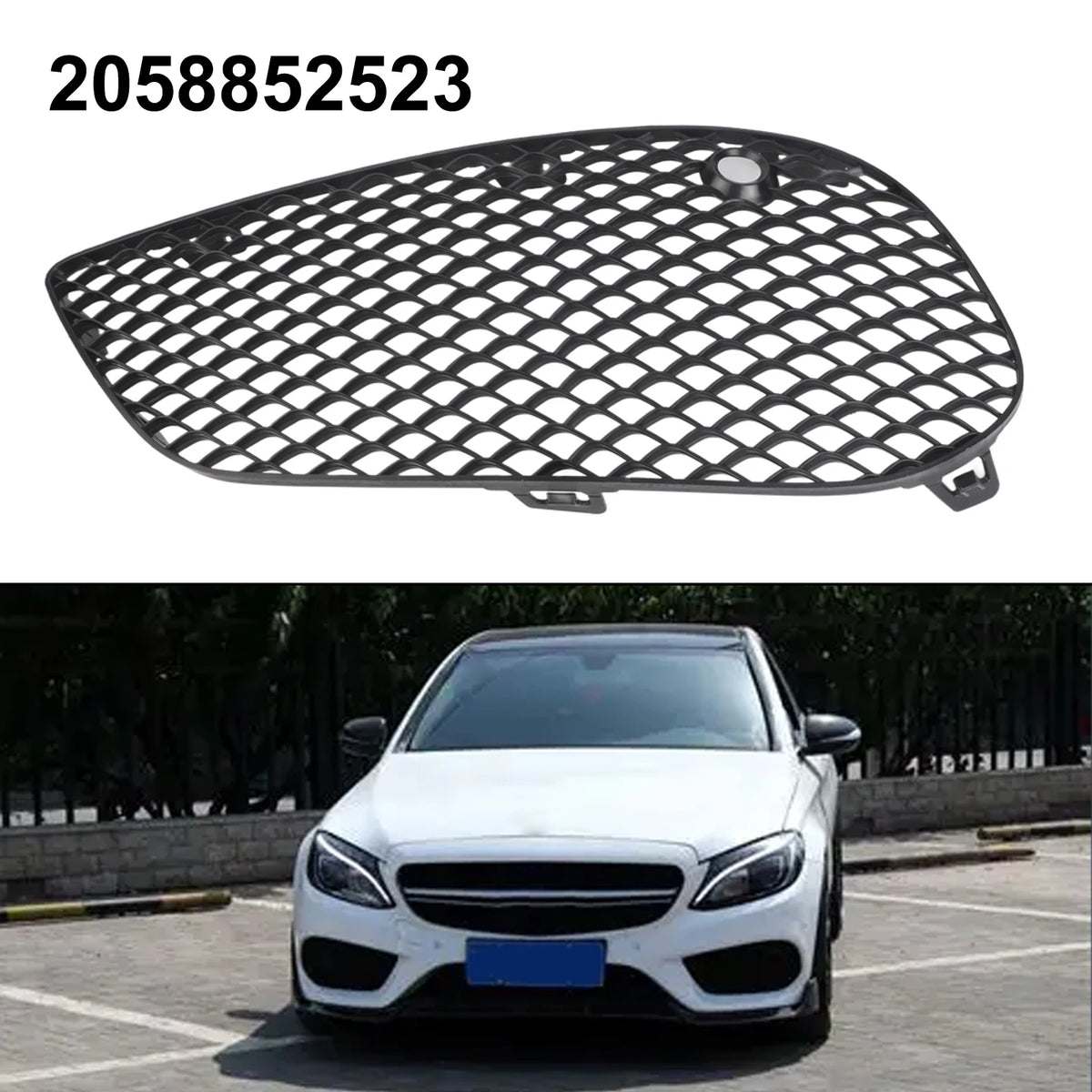For Mercedes-Benz C-Class W205 2015-2018 Front Bumper Grille Bumper Replacement Black ABS Material OEM 2058852523 Quake