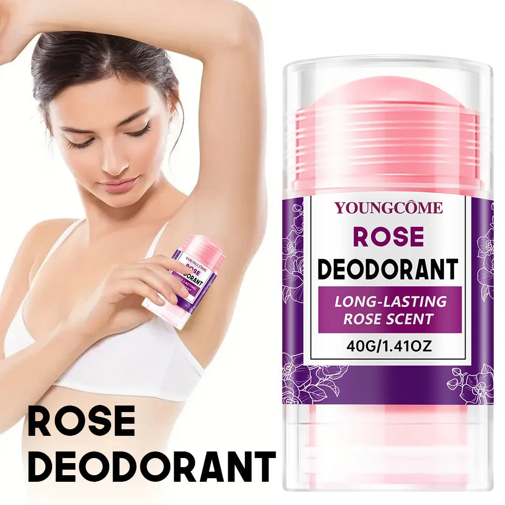 Rose Deodorant Stick Underarm Bad Smell Sweating Removal Armpit Refreshing Antiperspirant Lasting Aroma Deodorant Body Care Quake