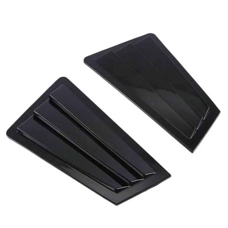 For Mazda 3 Sedan 2003-2008 Car Rear Louver Window Side Shutter Cover Trim Sticker Vent Scoop ABS Carbon Fiber Style Gloss Black Quake