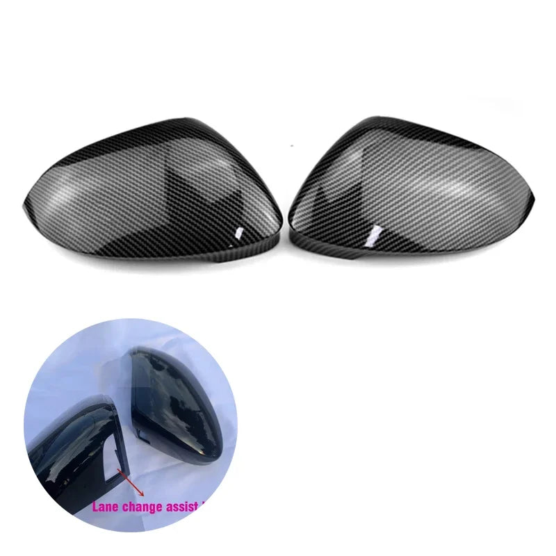 For Volkswagen VW Golf 8 MK8 2020-2022 Car Replacement Rearview Side Mirror Cover Wing Cap Exterior Door Case Trim Carbon Style Quake With Hole Carbon