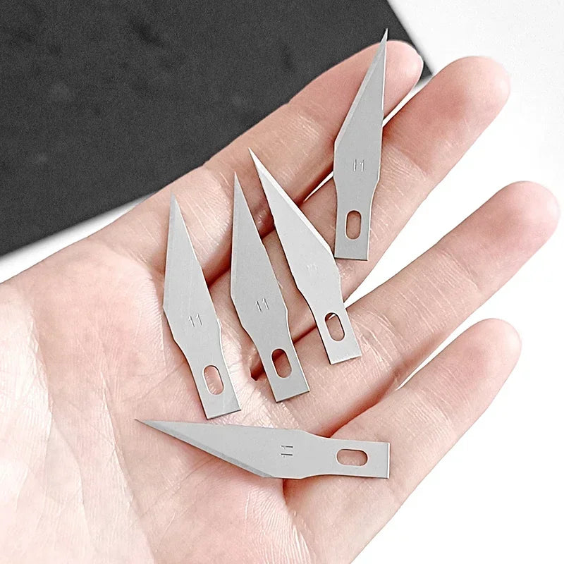 Surgical Sculpture Cutting Tools Metal Scalpel Knife 100/50/20Pcs Engraving Knife Blades Wood Carving Knife Blade Replacement Quake