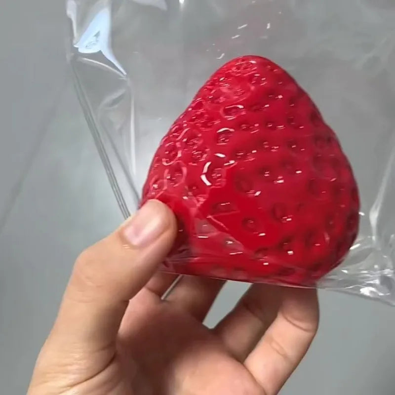 1pcs Soft and Squishy Strawberry Squeeze Toy Silicone Like Feel Stress Relief and Venting Toy Quake