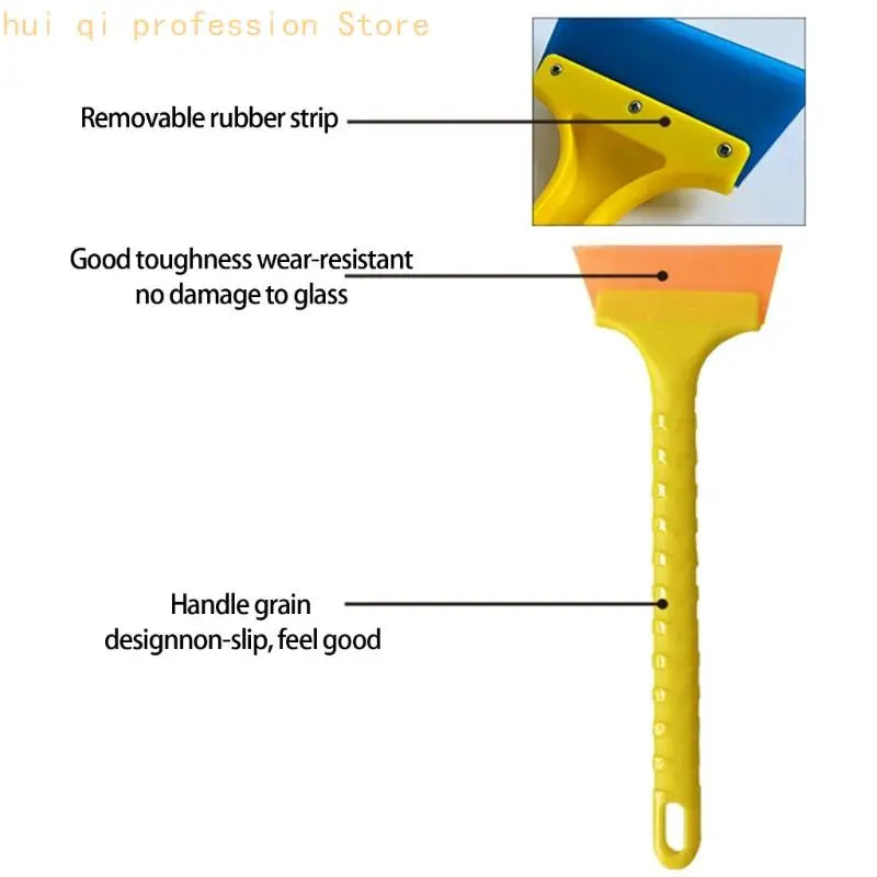 Long Handle Squeegee Wiper Ice Scraper For Car Window Glass Cleaning With Rubber Blade And Nonslip Grip H8WE Quake