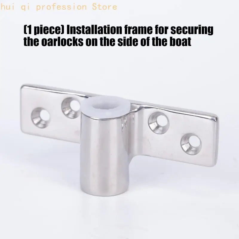 Marine Hardware Oarlock Socket Base Side Mount Bracket in 316 Stainless Steel with Boat Ready Four Hole Plate for Replacement Quake