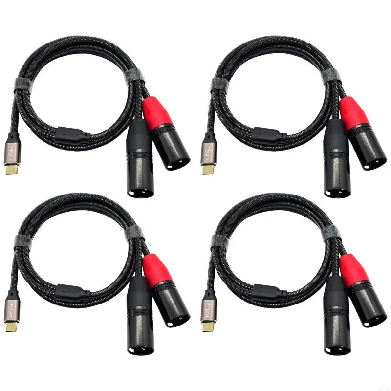 USB C to Double XLR Male Music Splitter Cable, Braided Y Cable with Chip for Mobile Recording and Live Sound Gear K1KF Quake