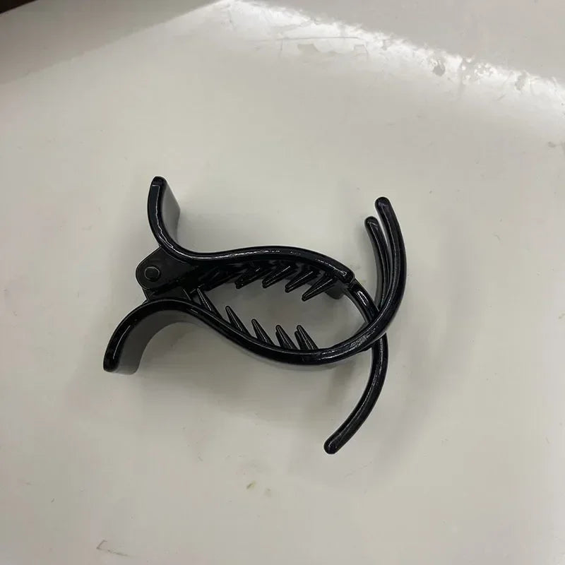 High Ponytail Small Hair Claw Clamp Women Girls Transparent Acrylic Hairpin No Hurt Hair Styling Accessories Headwear Ornament Quake black