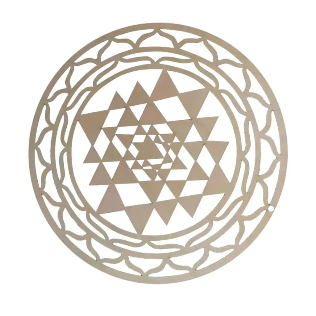 Sri Yantra Wood Sign Decor Flower of Life Wall Hanging Wooden Sculpture for Buddha Home Decoration Quake