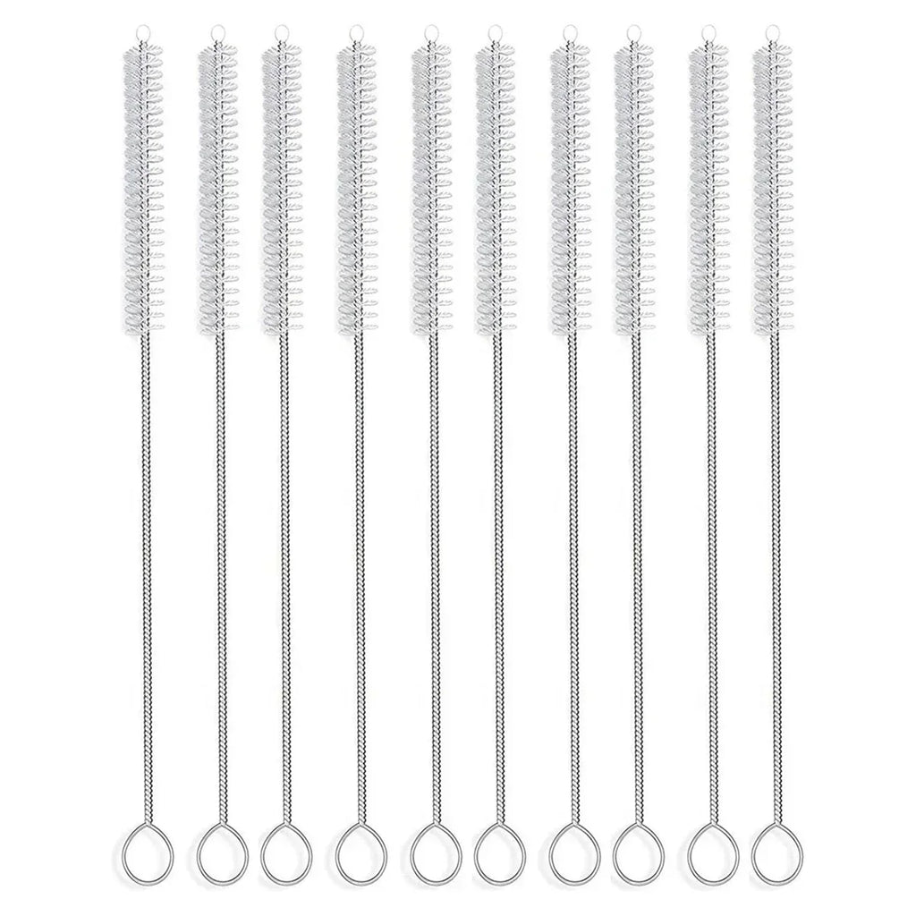 Drinking Straw Cleaning Brush Kit Reusable Tube Pipe Cleaner Nylon Stainless Steel Long Cleaning Brushes for Baby Cup Bottles Quake 17.5cm Length 30PCS