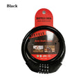 Bike Accessories Cable Chain Cycle Security 4 Digit Password Combination Number Bike Lock Padlock Quake black