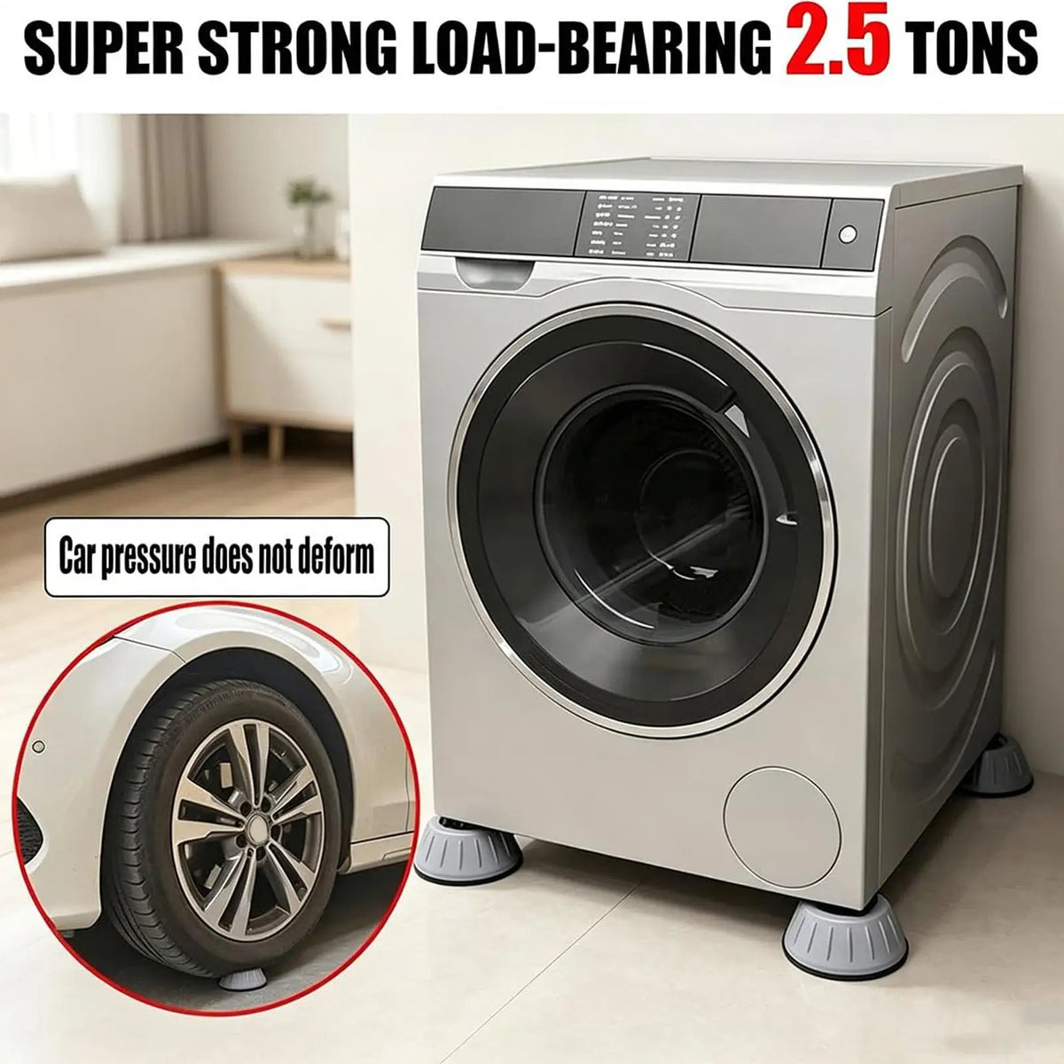 Washing Machine Anti Vibration Pads 4 Pieces Noise Cancelling Feet Mat Washing Machine Shock Absorbing Pads for Dryer Quake