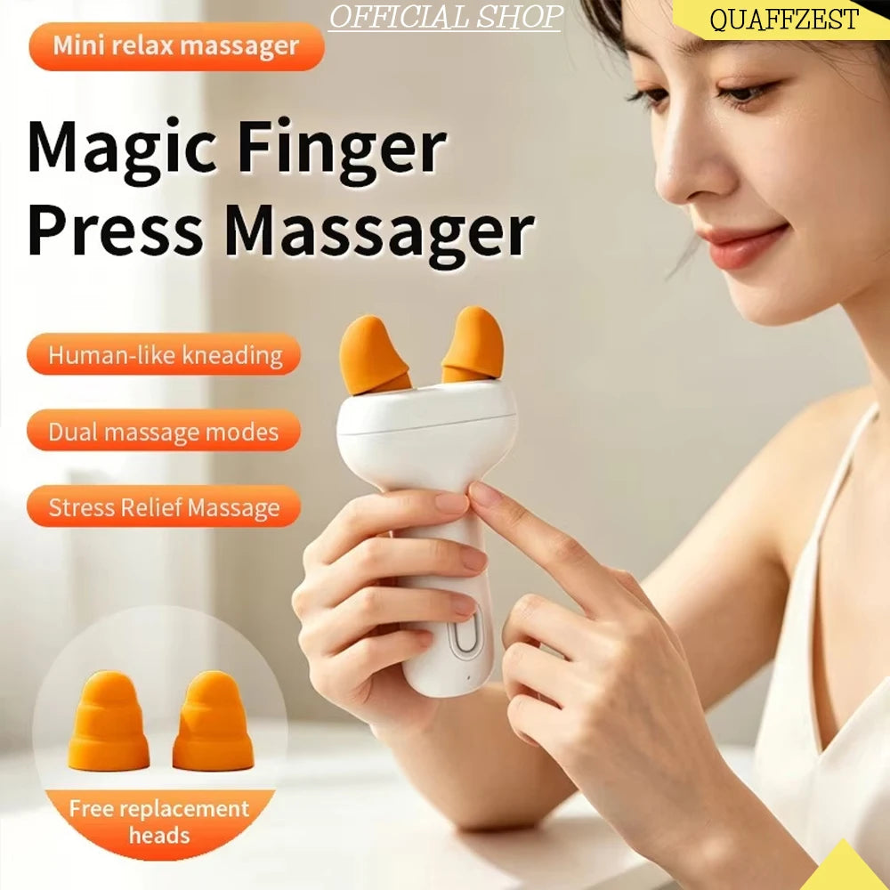 Mini Massager Smart Electric Stress Relief Portable Finger Pressing Kneading Shoulder Neck Massage Tool for Home Office Travel Quake Default Title