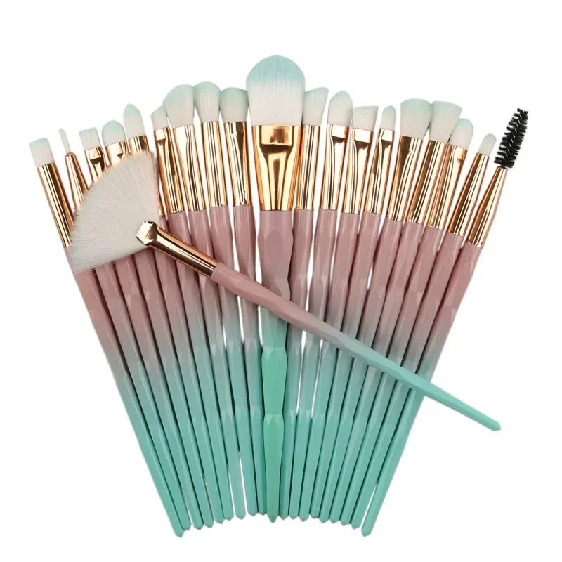 20Pcs/Lot Rhinestone Makeup Brushes for Eye Shadow Powder Foundation Lip Professional Cosmetic Beauty Make Up Brush Tools Quake