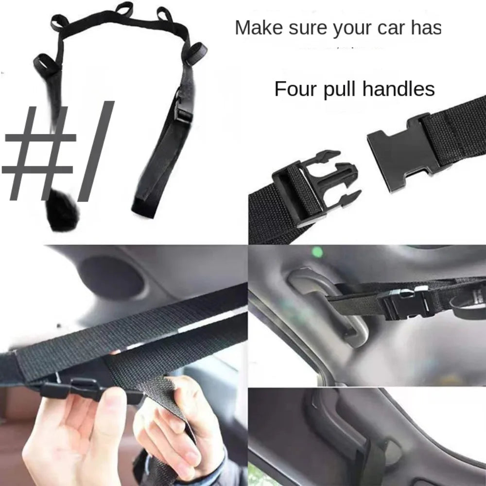 1/2pcs Black Vehicle Fishing Rod Storage Rack Adjustable With Magic Stickers Fishing Vehicle Rod Carrier Quake