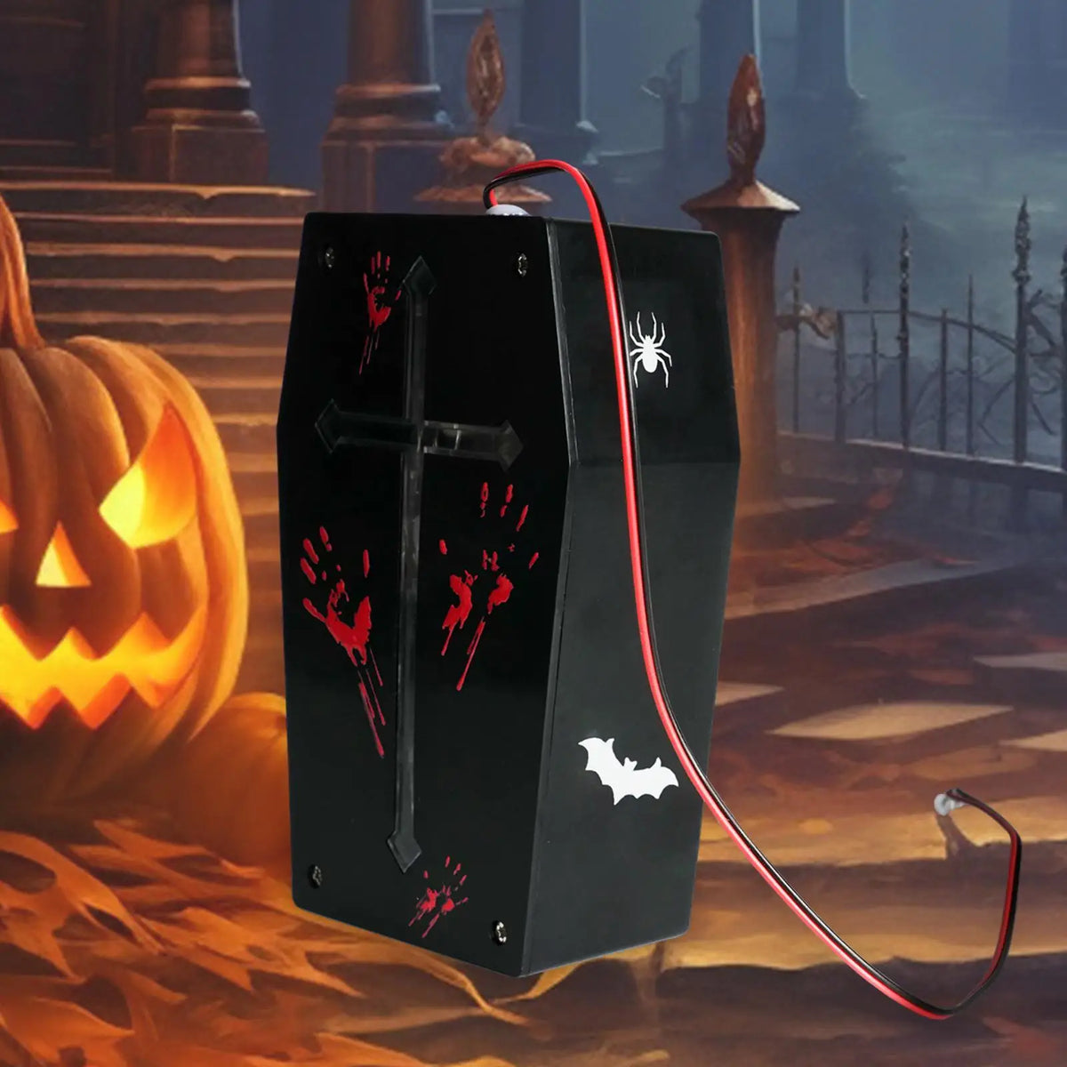 Halloween Sound Sensor with Paper Stickers Tricky Garden Scream Box Speaker Quake