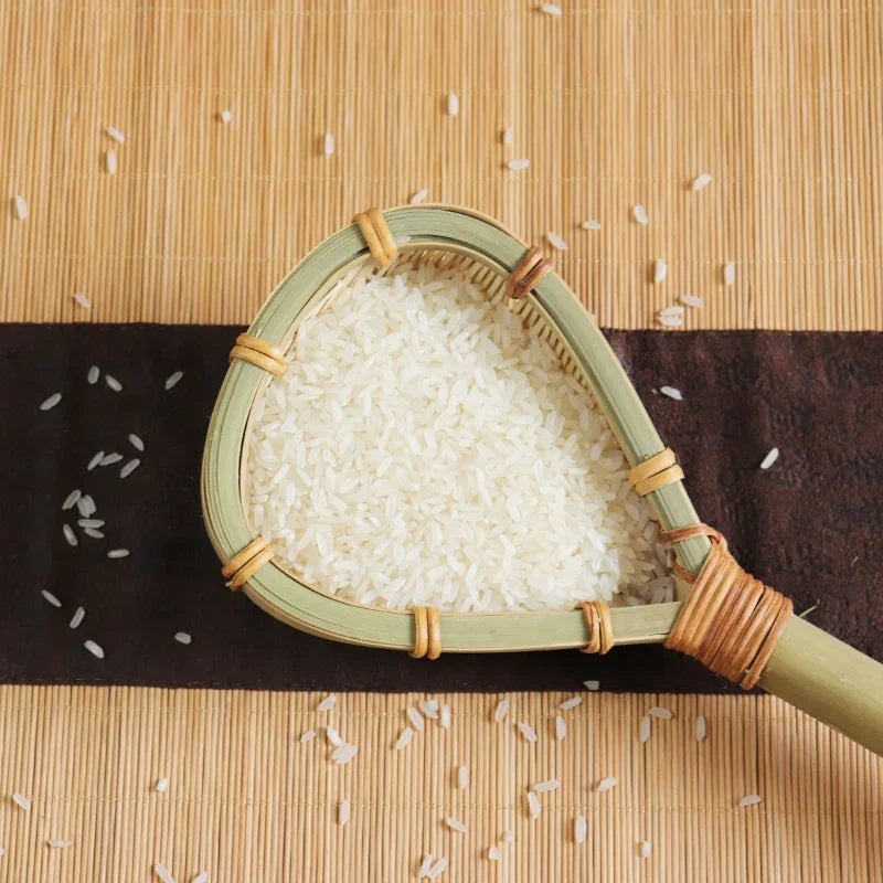 Hand‑Woven Bamboo Skimmer Ladle, Long Handle Kitchen Strainer for Noodles Dumplings Rice Noodles Cooking Utensil Quake