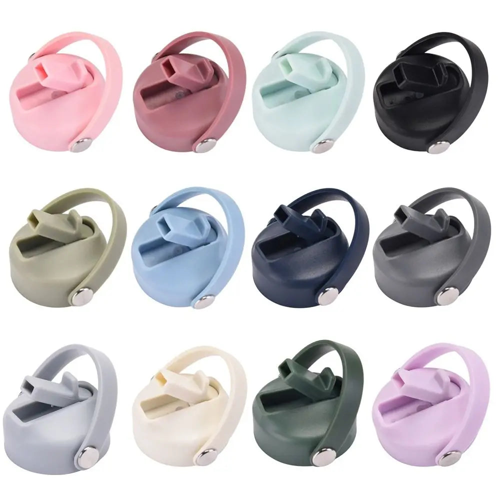 PP Plastic Cup Lid Splash Spill Proof With Big Handle Vacuum Bottle Replacement Lid Wide Mouth Bottle Cover Quake
