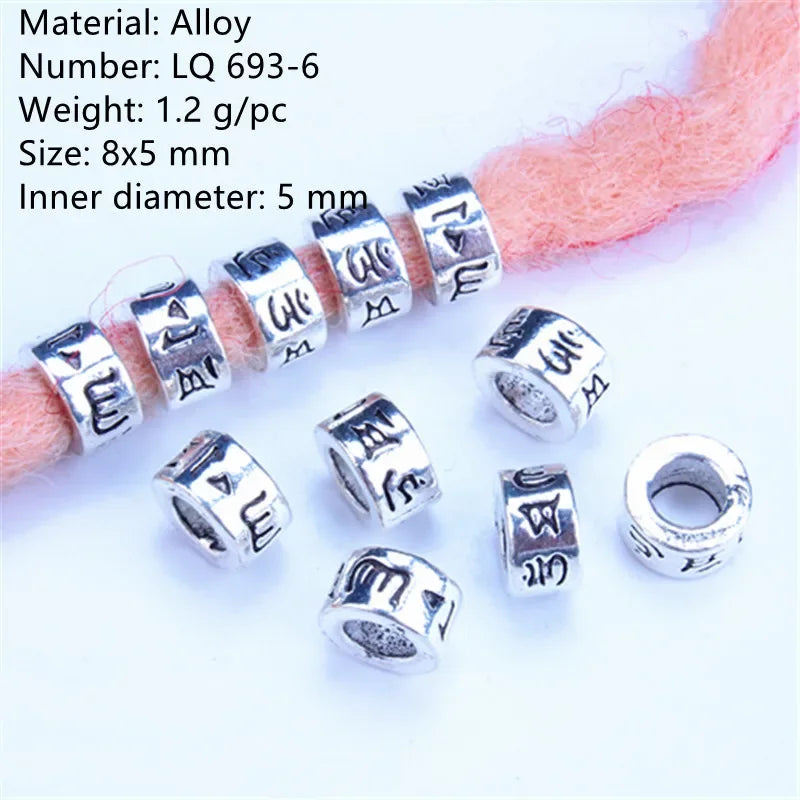 5-Piece Metal Dreadlock Hair Jewelry Braid Bead Accessories