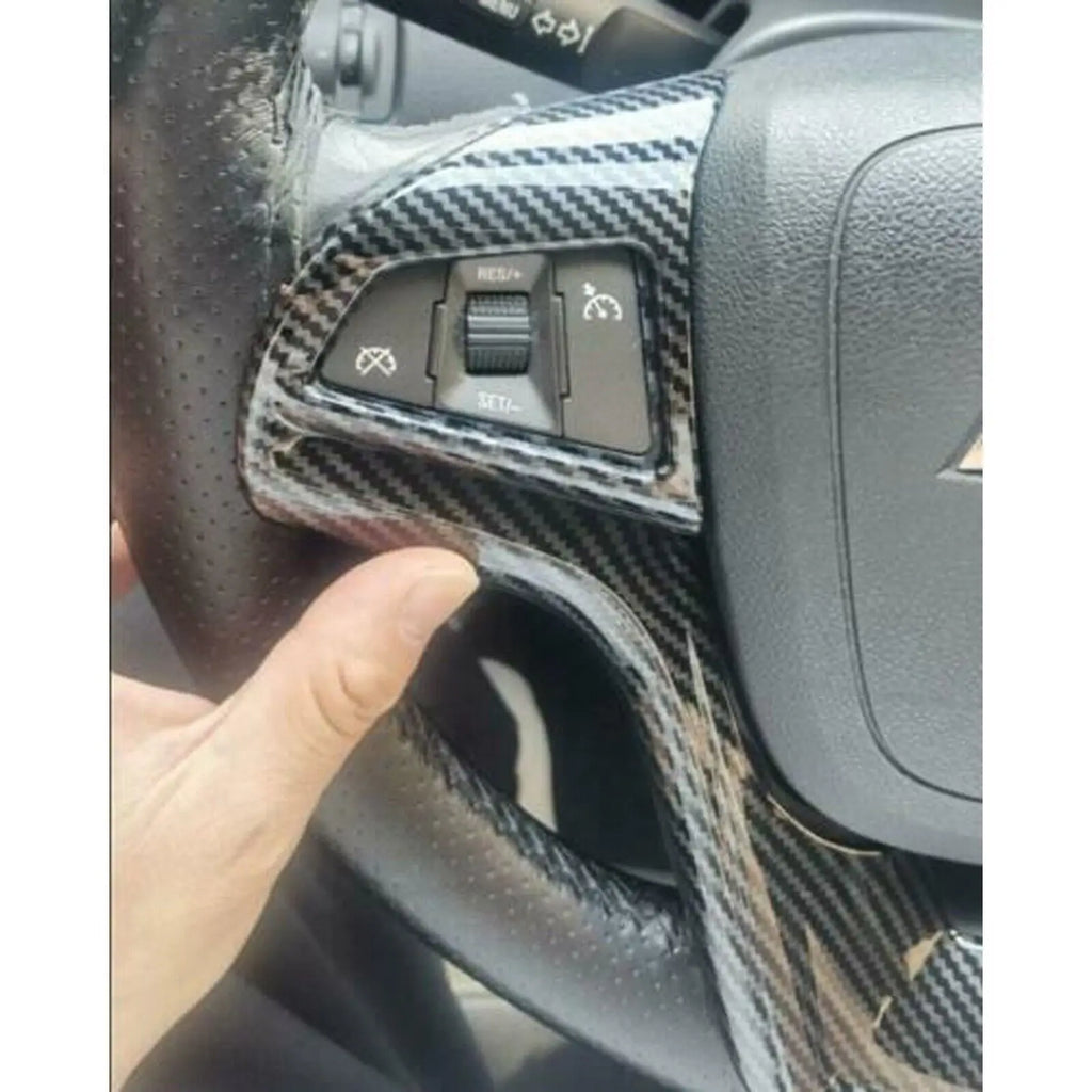 For Chevrolet Malibu 2012-2015 ABS Car Inner Sticker Interior Steering Wheel Cover Trim Frame Decotation Auto Carbon Fiber Style Quake