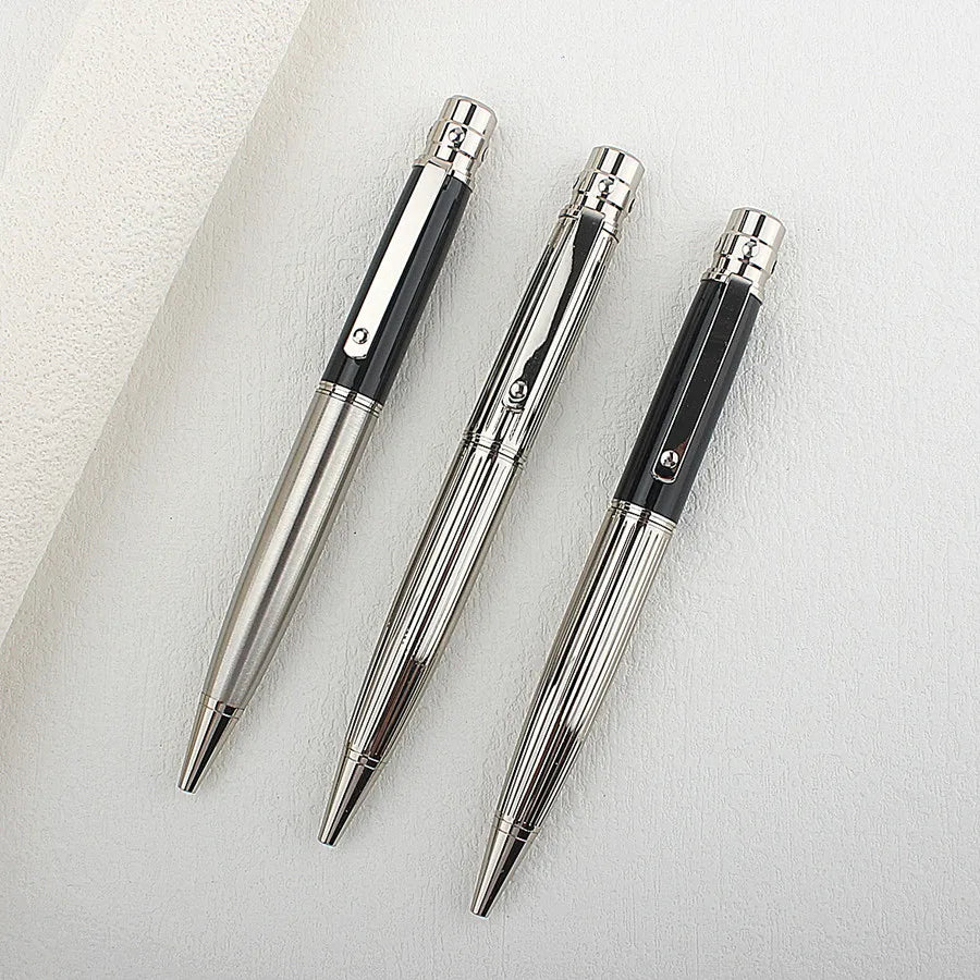 Elegant Vintage Rotating Metal Pen Smooth Blue Ink Writing High End Office Business Design with Pen Holder Quake 3010-15