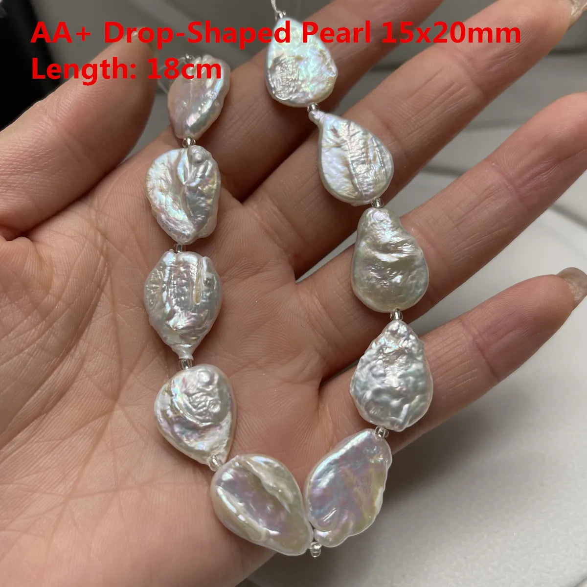 White Pearl Natural Freshwater Drop-Shaped Pearl For Jewelry Making DIY Necklace Earrings Bracelet Accessory Length 18cm Quake