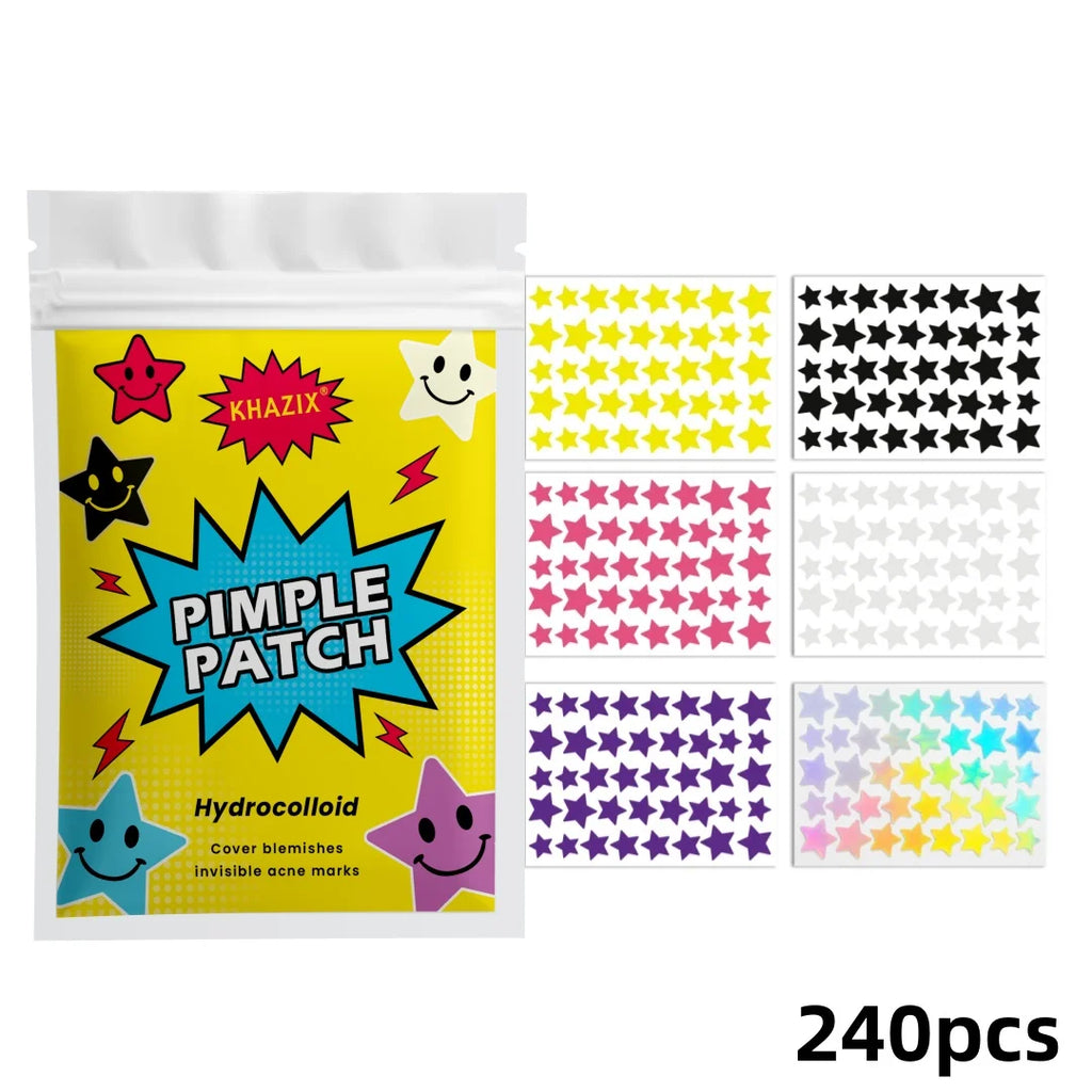 240pcs Star Pimple Patches For Face Hydrocolloid, Absorbing Cover, Tea Tree, Hydrocolloid Acne Patch, Cute Star Pimple Patch Quake 240pcs