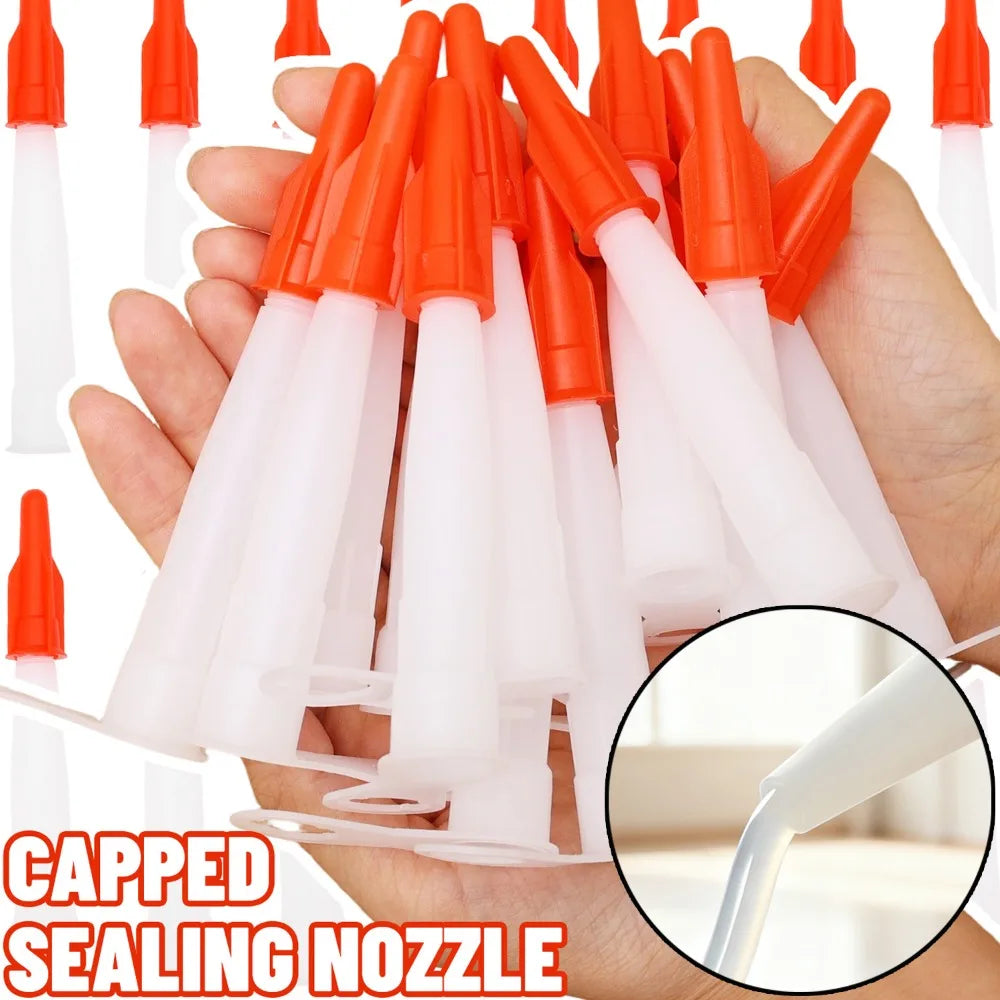 30/10PCS Caulking Gun Nozzles Caulk Nozzle Cap Lastic Glass Glue Nozzles Sealant Silicone Caulking Tips Construction Tool Parts Quake